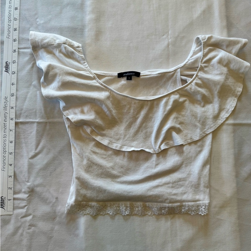 White Ruffled Top